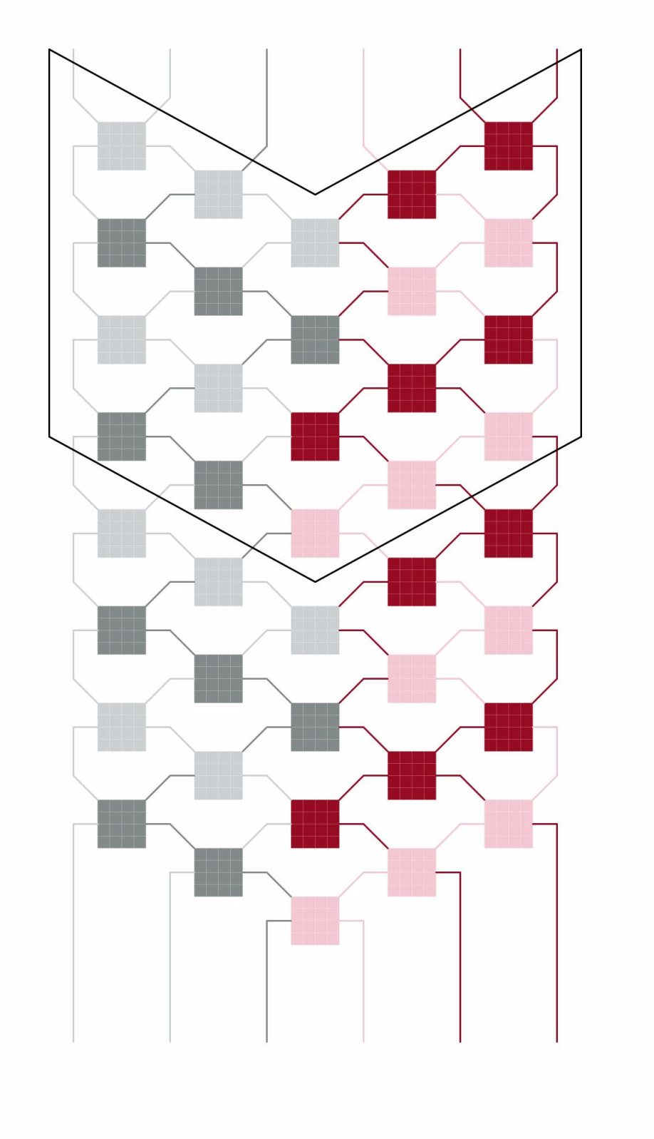 Interlocking V-shape pattern B variation
