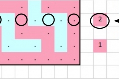 Pattern chart for row 2a with markings