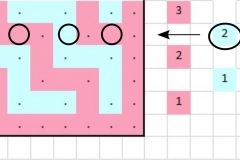 Pattern chart for row 2b with markings