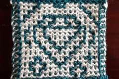 Diamond in balanced mosaic knitting