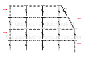 Slanted decrease at start and end